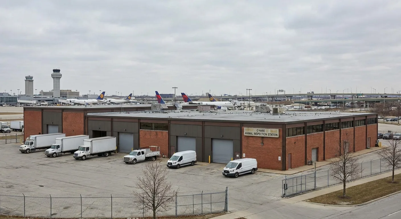 Chicago O'Hare 동물 도착 시설 또는 공항 가이드